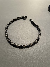 black and white 21 inch baseball Titanium Sports Necklace. Used