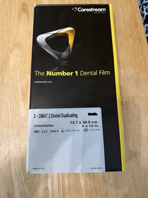 Kodak 1215821 Carestream X-OMAT 2 Duplicating X-Ray Dental Film 5 x 12 Open Box