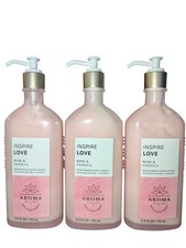  3 Bath  Body Works Inspire Love Rose Vanilla Body Lotion 6.5 oz Aromatherapy