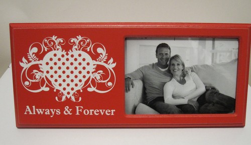 ALWAYS & FOREVER With HEART Design 3.5 x 5 Love Photo Picture Frame RED - Picture 4 of 4