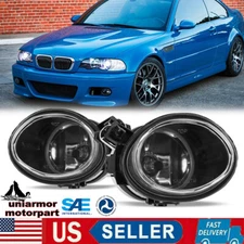 For 01-05 BMW E46 01-03 M3 M5 Clear Front Bumper Fog Light Lamps PAIR Set Bulb