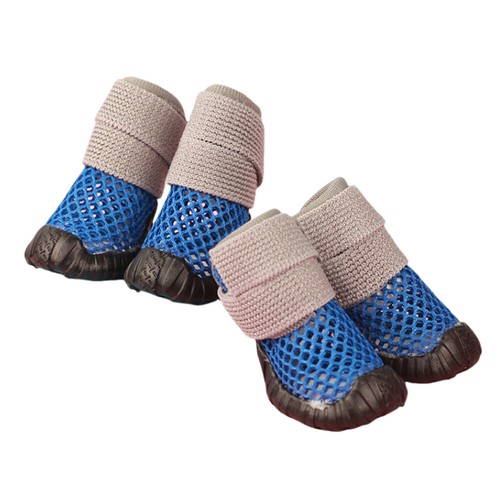 4pcs Dog Shoes Boots Hollow Out Breathable Mesh Non-Slip Pet Puppy Booties Socks - Picture 6 of 20