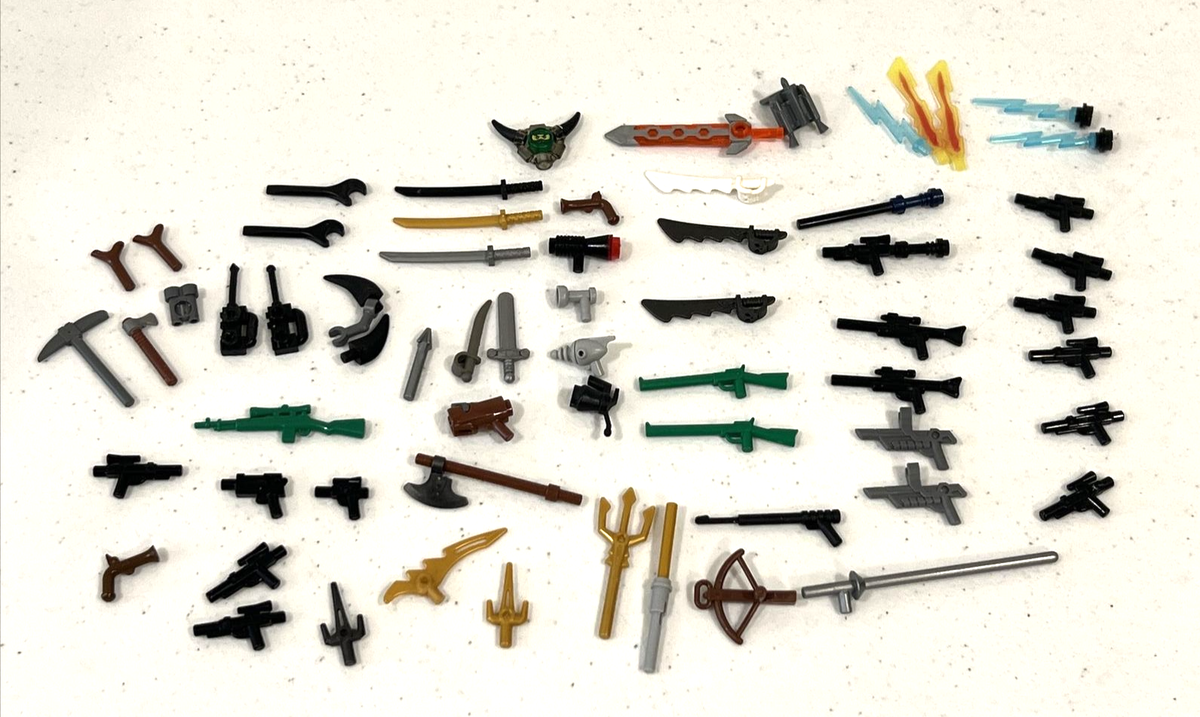 Lego Weapons & Accessory Lot - Guns Knives Swords Tools Radios +