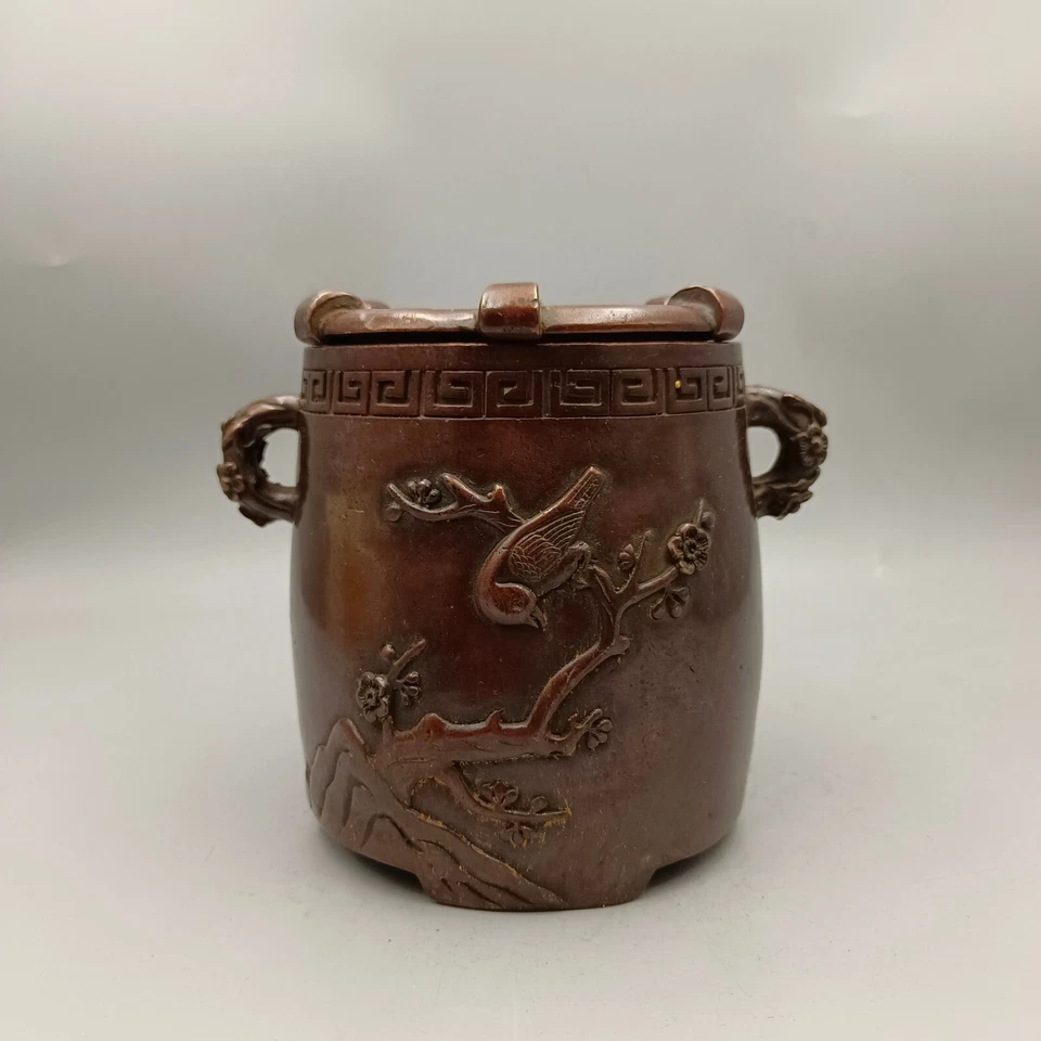 Magpie Ascending Plum Copper Carbon Stove - Image 2 of 4