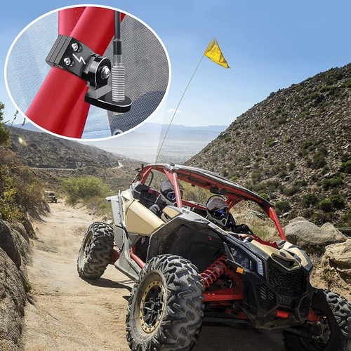 2X Whip Light Mount Flag Bracket 1.75"-2" Adjustable For Polaris RZR Ranger X3 - Picture 9 of 17