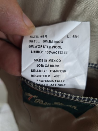 Palm Beach Sport Coat Mens 48R Multicolor Check Bamboo Wool Single Vented - Picture 7 of 11