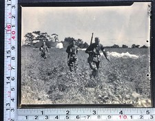 Airborne Parachute Troops in Field Landing Vintage Military Photo Snapshot 2