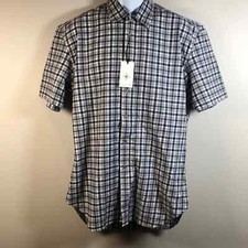 Coastaoro Blue and White Plaid Shirt Size Lg NWT