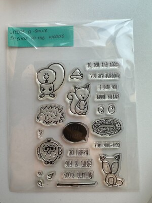 Create A Smile: Friends in the Woods || Cling Stamp (Storage Pocket Included)