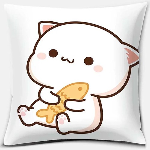 Cartoon Cute Pillow Case Mocha Mochi Peach Cat Cushion Cover Pillow Cover - Picture 38 of 39