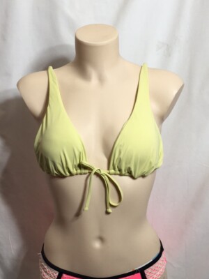 Women's NWOT O'neill Salt Water Solids Yellow Tall Tri Bikini Top