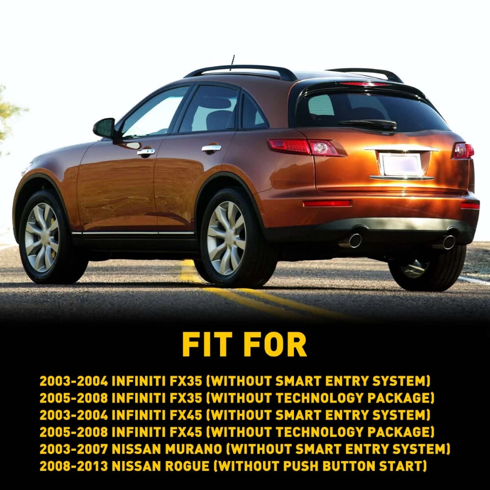 Juego de 4 manijas de puerta exterior exteriores delanteras traseras para Nissan Rogue 2008-2013 Foto 4 de 4