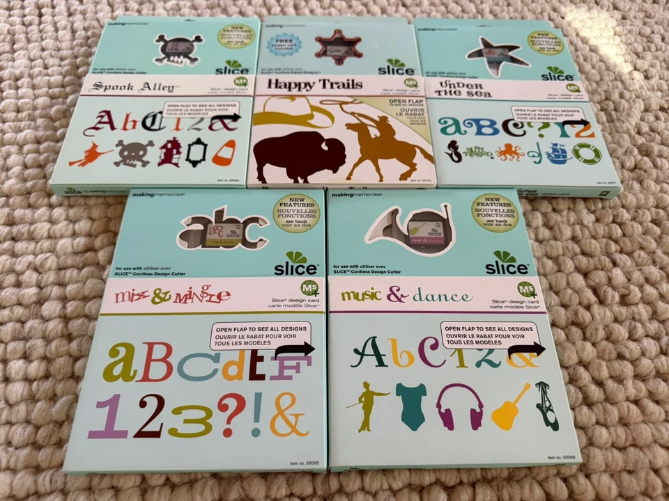 Lote 5 TARJETAS DE DISEÑO DE REBANADAS Spook Alley Happy Trails Música y Danza Bajo el Mar + Foto 3 de 4