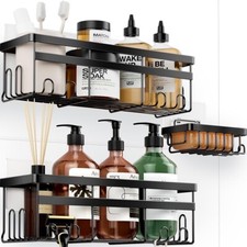 Shower Caddy, 3 Pack with Soap Holder, No Drilling Rustproof Organizer Shelf New