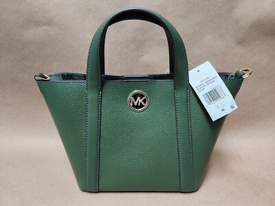 NWT Michael Kors Hadleigh Small Tote Bag Amazon Green Messenger Double  Handle