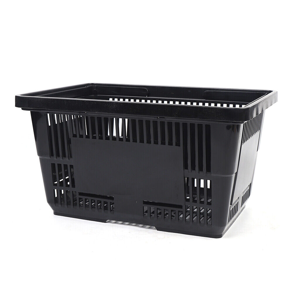 Regency Plastic Handheld Shopping Basket (Black) - 12/Pack