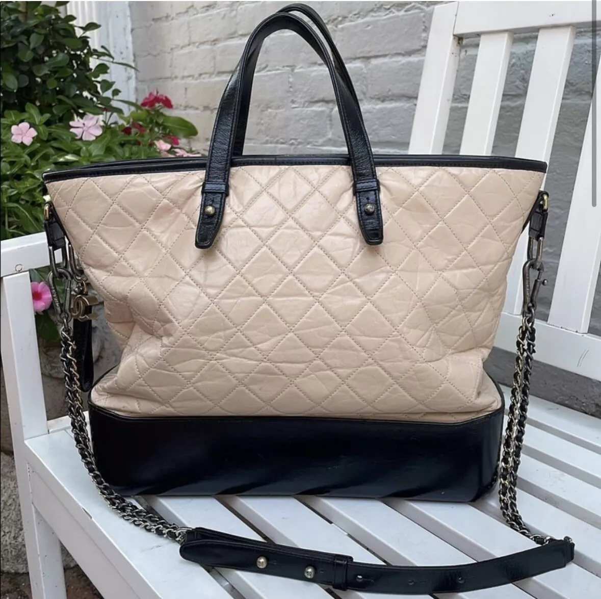 CHANEL Gabrielle Large Tote Beige Black