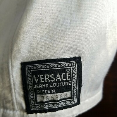 Rare Vintage Gianni Versace Jeans Ivory Medusa Zip Up Crop