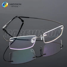 Flexible Memory Titanium Alloy Rimless Eyeglasses Frame Clear Spectacles Eyewear