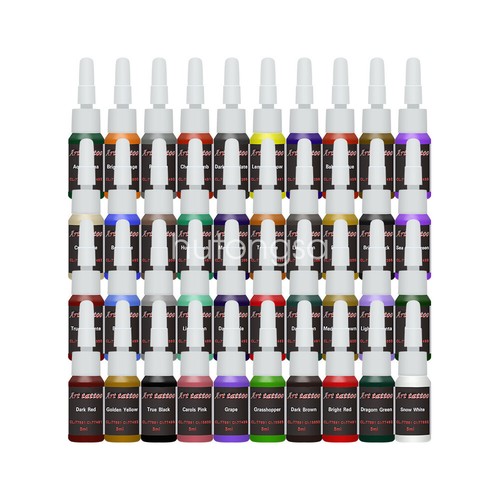 Dragonhawk Tattoo Kit Machine Gun 40 color Ink Power supply needles Grip Tip set - Picture 10 of 13
