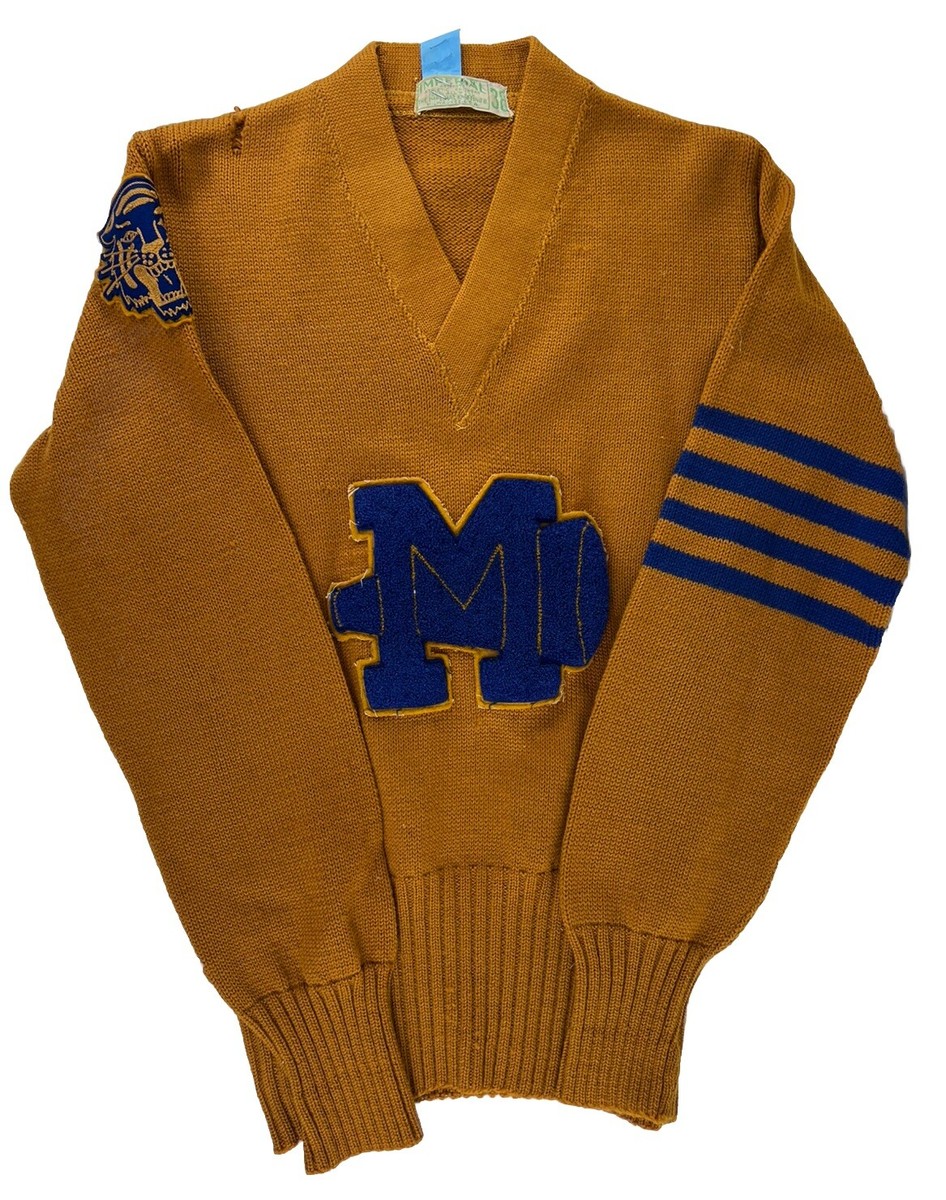 Vintage Mid Century Varsity V Neck Collegiate Sweater Imperial 100