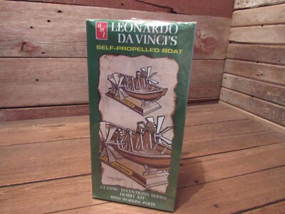 Vintage AMT Leonardo Da Vinci s Self Propelled Boat L102 Model Kit - NEW SEALED!