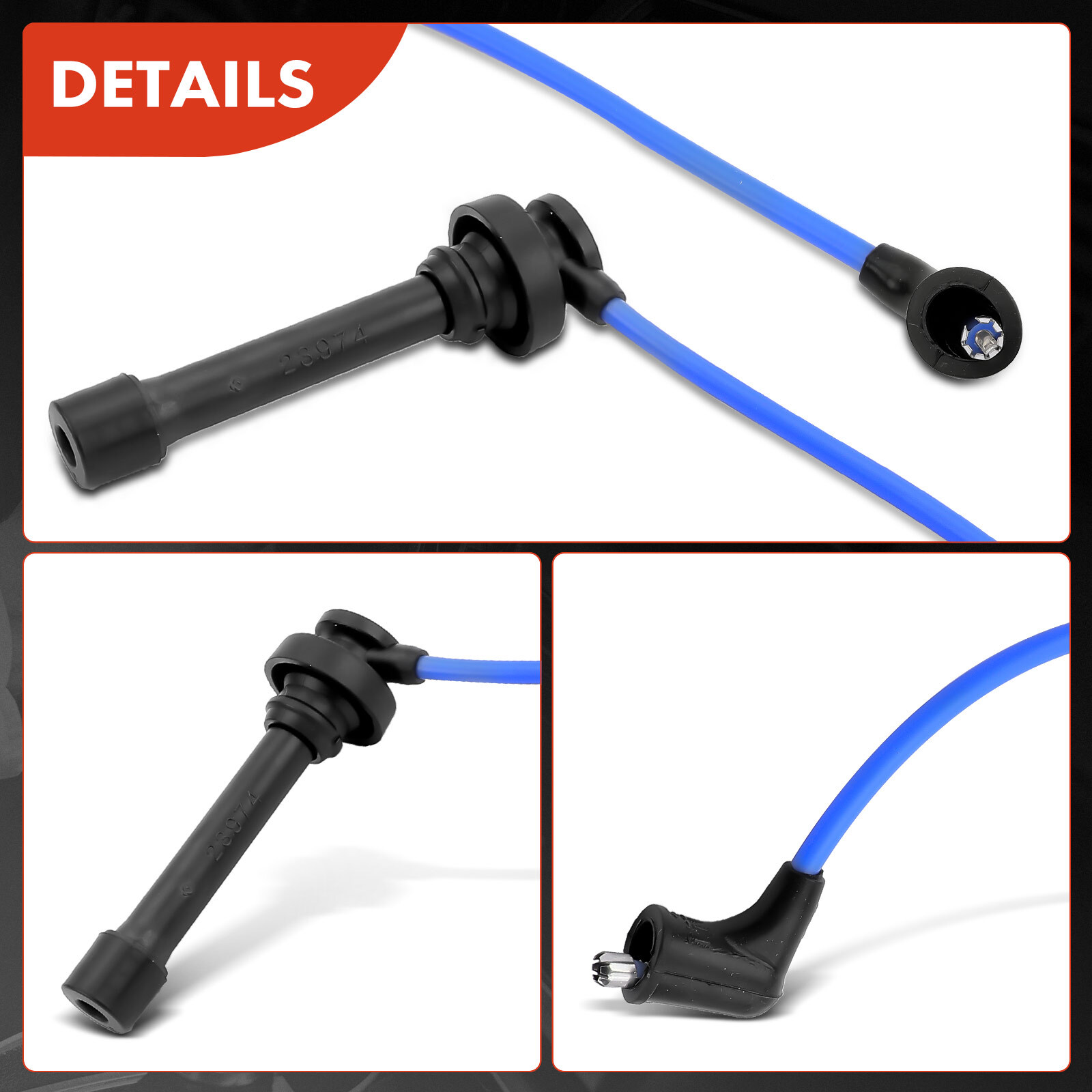 6Pcs Spark Plug Wire Set for Chrysler Sebring Dodge Stratus 2001-2005 Mitsubishi