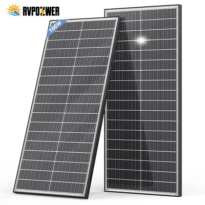 RVPOZWER 100W Bifacial Solar Panels 12V Mono 18BB High-Efficiency PV for Home/RV/Off-Grid