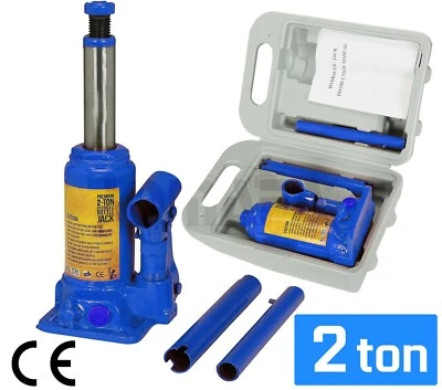 GATO DE BOTELLA HIDRAULICO 2 TON (2000 Kg) CON ESTUCHE / CAJA TRANSPORTE - 9036