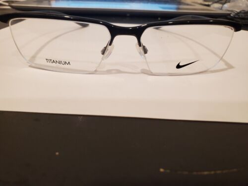 Nike Eyeglasses 6071 003 BLACK TITANIUM Rectangular Half Rim 59-16-145 NEW - Picture 1 of 10