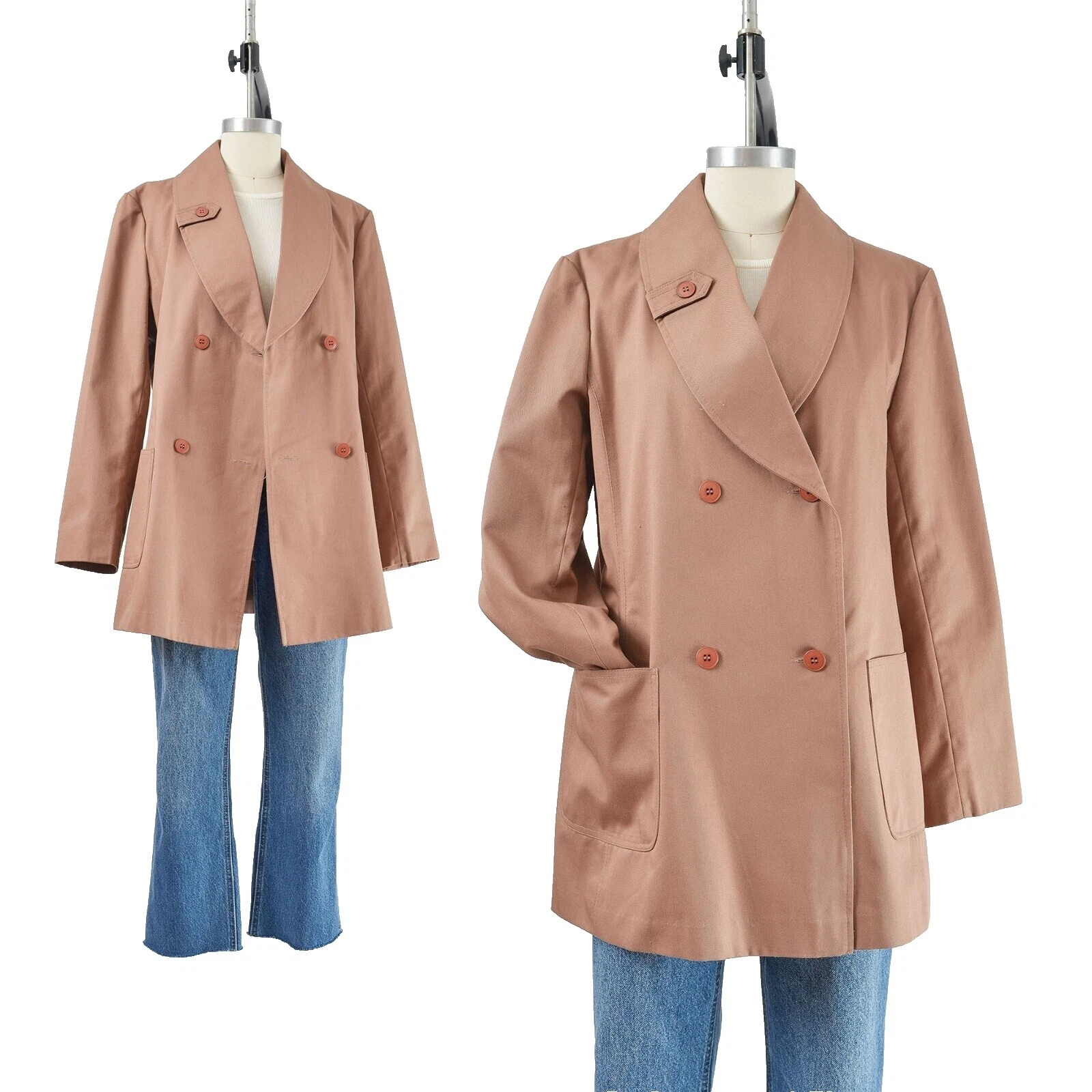 Mezcla de algodón Casual Vintage abrigos, chaquetas y chalecos para Mujeres