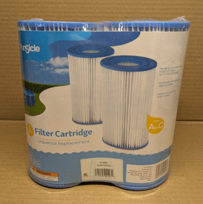 Funsicle 2 Pack Universal Replacement Pool Filter Cartridges Type A Or C NEW