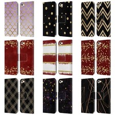 OFFICIAL HAROULITA GOLD ACCENT LEATHER BOOK CASE FOR APPLE iPOD TOUCH MP3