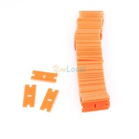 Automotive Plastic Razor Scraper Blades Double Edged 100 Blades/box Orange Automotive Plastic Razor Scraper Blades Double Edged 100 Blades/box Orange