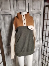 Ces Femme Sweater Womens S  Colorblock Ribbed retro Top Usa Made