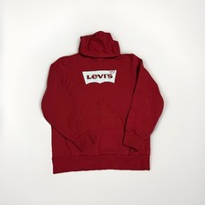 Levi's Red Pullover Hoodie Unisex Kids L 12-13 YRS Long Sleeve Cotton Logo