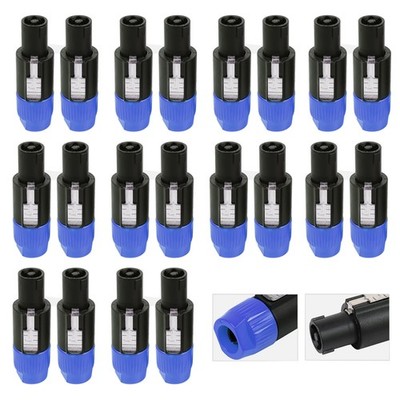 20 Speakon Plug Twist Lock 4Pole Compatible with Neutrik NL4FC NL4FX NL2FX NLT4X