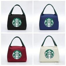 Starbucks Print Canvas Lunch Tote Bag for Women, Reusable Casual Tote