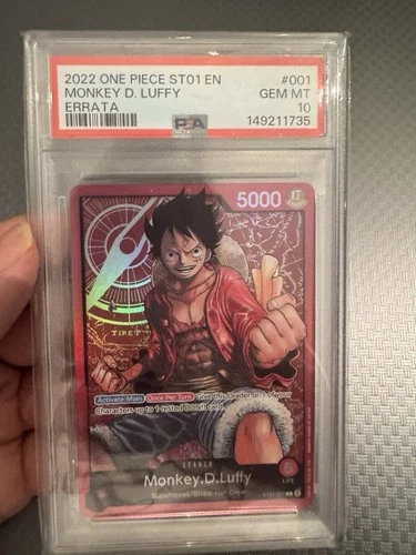 2022 One Piece Monkey D. Luffy Errata #ST01-001 PSA 10 GEM MINT