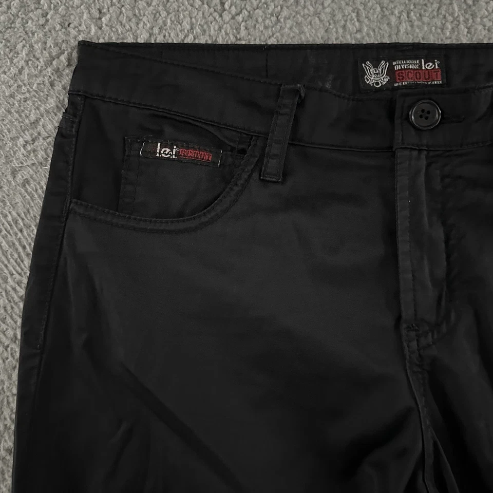 Pantalones Lei Scout para mujer negros talla 7 corte boot tiro medio Y2K mezcla de algodón y nailon Foto 3 de 4