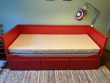 IKEA HEMNES Day Bed painted in Little Greene Cape Red & 2 Mattresses