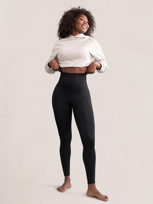 Shapermint Essentials High Waisted Shaping Ankle Leggings Women 3XL Black Opaque
