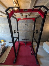 BodyMax CF485 Power Rack + Lat Pulldown & Dip Attachments + 147.5kg Olympic Bar