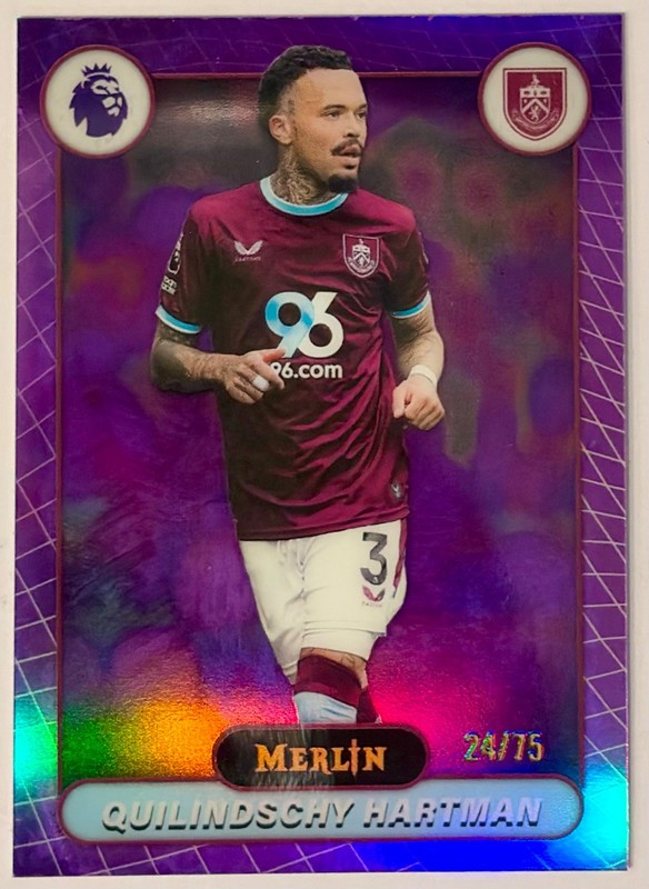 Quilindschy Hartman PURPLE REFRACTOR /75 2025-26 Merlin Burnley Netherlands #57