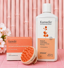 Kamedis Scalp Control Anti-Dandruff Shampoo Pyrithione Zinc 16.9oz  Brush