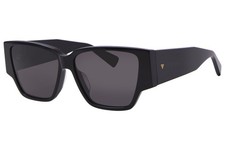 Bottega Veneta BV1285S 001 Sunglasses Women's Black/Grey Rectangle Shape 57mm