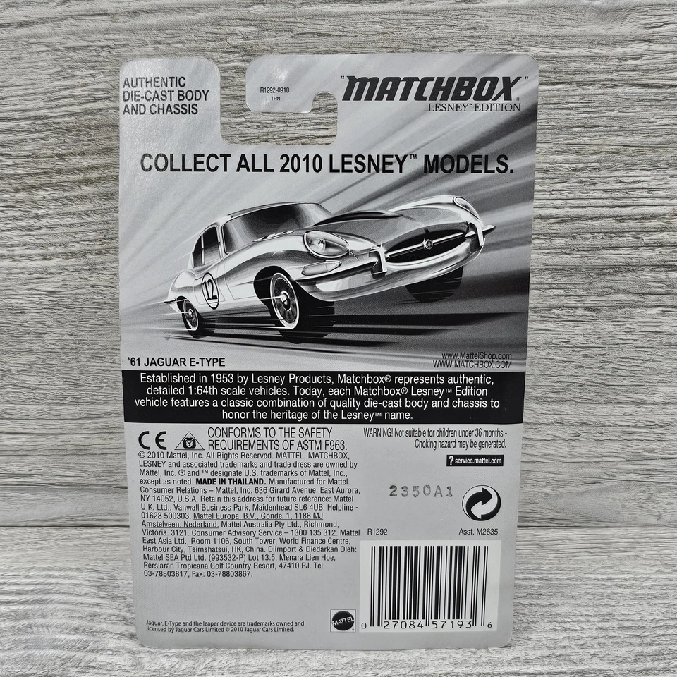 Matchbox Lesney Edition '61 Jaguar E-Type Diecast Car New 2010 Silver MIB Racing - Image 4 of 4