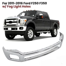 Chrome Front Bumper Face Bar For 2011-2016 Ford F250 F350 Super Duty w/ Fog Hole