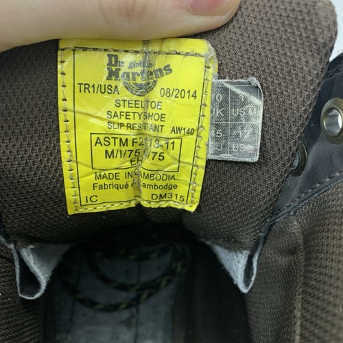 Dr. Martens Steel Toe & Elec Hazard Boots Brown Leather Industrial SIZE 11 - Picture 13 of 17