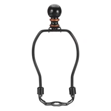 1 Set 5.5 Inch Lamp Harp Kit with Finial Lamp Shade Bracket Holder, Black